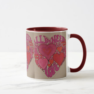 Tudo que você precisa é caneca do coração do amor