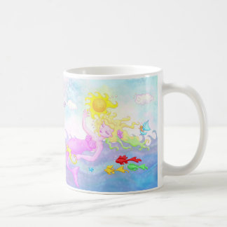 "Tudo rosa, eu penso" a caneca da sereia