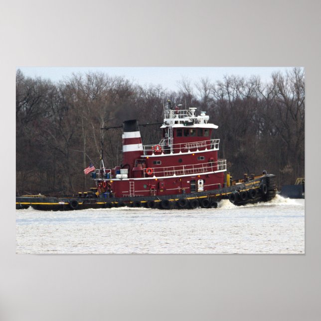 Tugboat na Poster do rio Delaware (Frente)