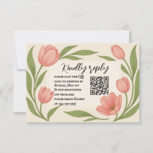 Tulip Ever Após a Placa RSVP de Código QR