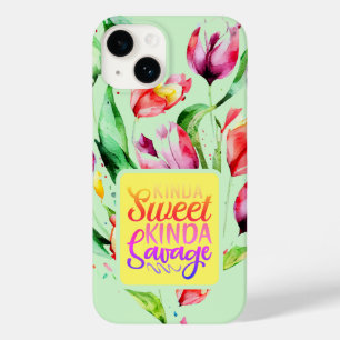 Tulip Floral Kinda Sweet Savage Quote