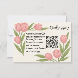 Tulip Junto com a placa RSVP de código QR