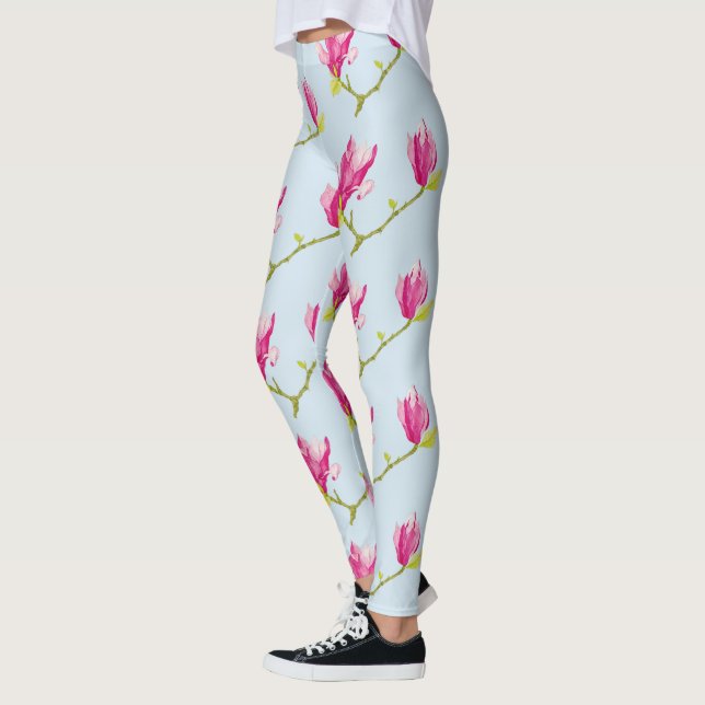 Tulip Magnolias sobre Leggings (Esquerda)