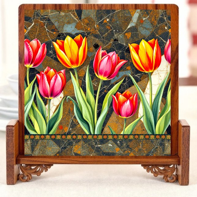 Tulip Mosaic Charm Cerâmica Azulejo (Criador carregado)