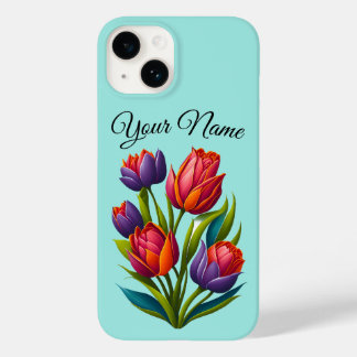 Tulip Painting - capas de iphone Teal Personalize
