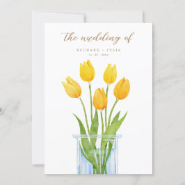 Tulip Romance Convite De Casamento Amarelo Floral