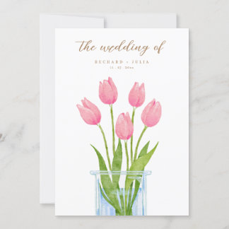 Tulip Romance Convite De Casamento Rosa Floral