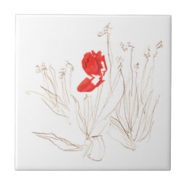 Tulipa adorável no vento e na chuva