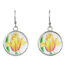 Tulipa Amarela Elegante Aquarela Botânica Drop
