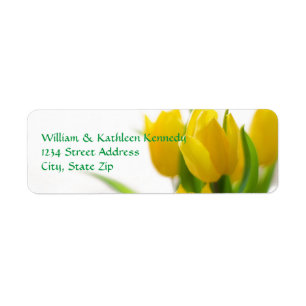 Tulipa Amarela - Etiqueta de Endereço de Devoluç