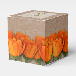 Tulipa Laranja em Caixas de Favor de 2" em Papel K
