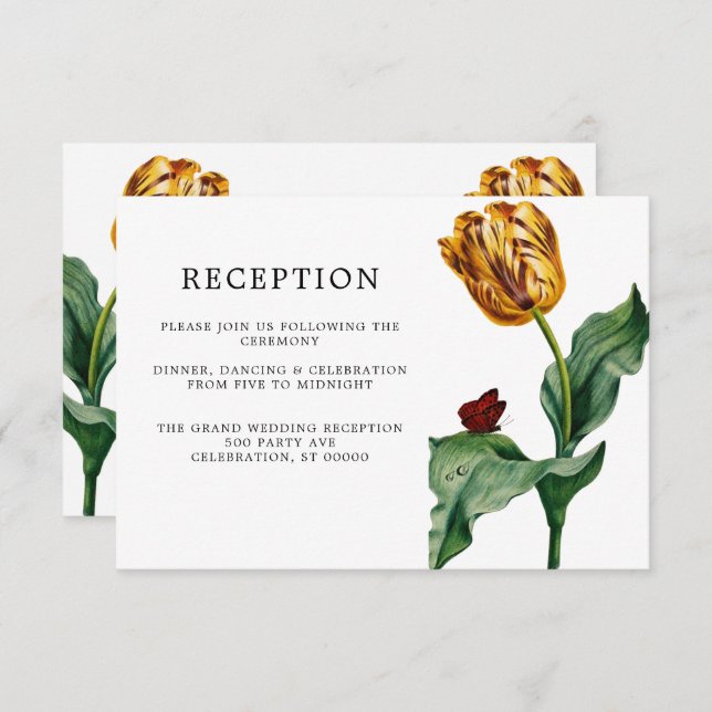 Tulipa Mínima Moderna | Placa de Recepção de casam (Frente/Verso)