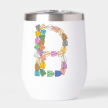 Tulipa multicores com letra "B"