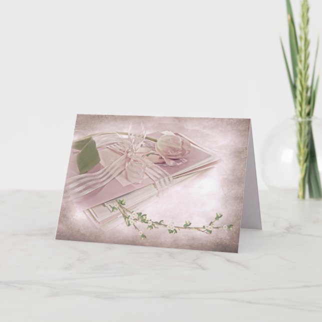 Tulipa Rosa Em Cartões De Aniversário (Frente)