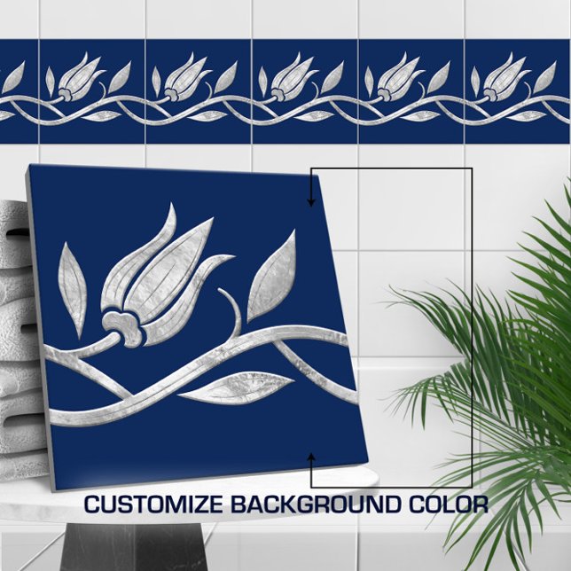 tulipa turca de prata Borda sem costura (Criador carregado)