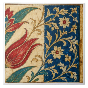 Tulipa Vermelha Cobalt Blue Otomano Floral