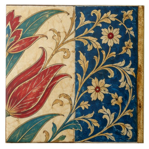 Tulipa Vermelha Cobalt Blue Otomano Floral