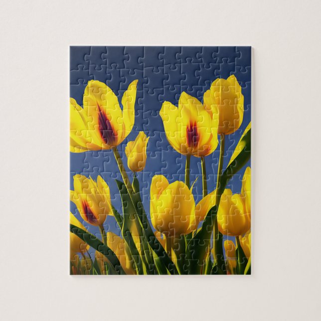Tulipas Amarelas Floridas, Quebra-Cabeça (Vertical)