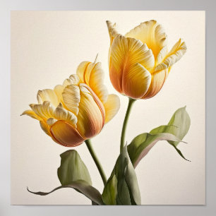 Tulipas Amarelas Impressão