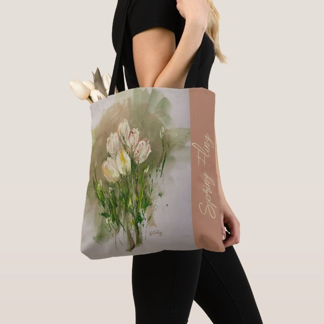 Tulipas Blush Tote Bag (Close Up)