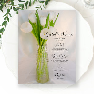 Tulipas brancas no menu do casamento do primavera
