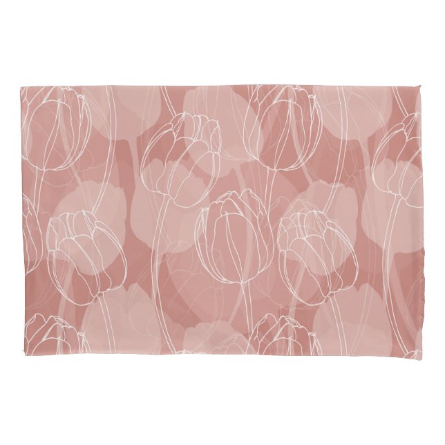 Tulipas Brancas Vintage Fundo Rosa (Frente)