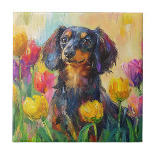 Tulipas Coloridas Bonitas Dachshund