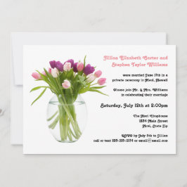 Tulipas Coloridas em Vaso - Anúncio de Casamento