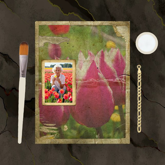 Tulipas com Dificuldade Papel para Escrapbook (Criador carregado)