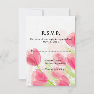Tulipas cor-de-rosa que Wedding RSVP