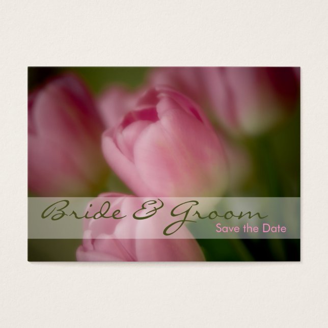 Tulipas cor-de-rosa ・ Salve a miniplaca de data (Frente)