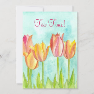 Tulipas De Água, Convite de festas De Tea, Rosa, 