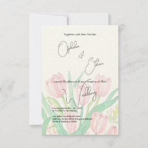 tulipas de aquarela, Convite para Casamento