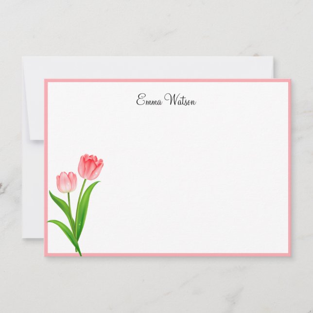Tulipas de Cartão de Nota Personalizadas (Frente)
