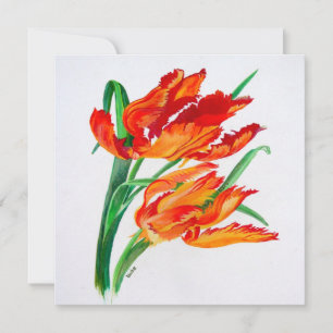 Tulipas de Papagaio Vermelho Brilhante