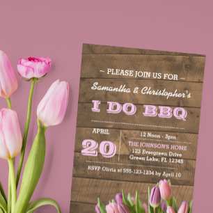 Tulipas e Barnwood I Fazem Convites De CHURRASCO