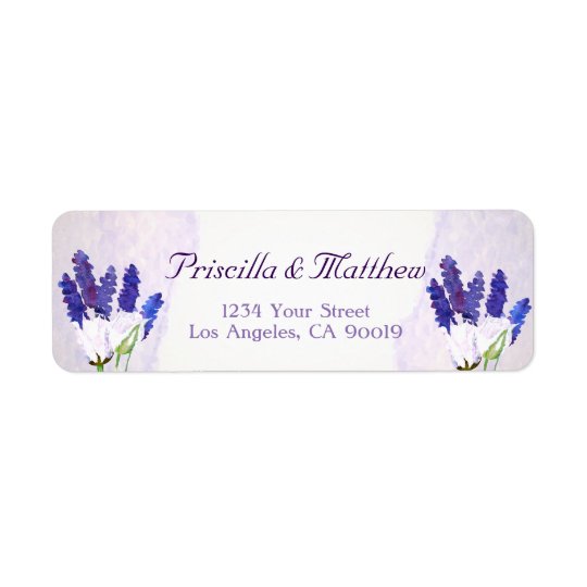 Tulipas e etiquetas de endereço da lavanda