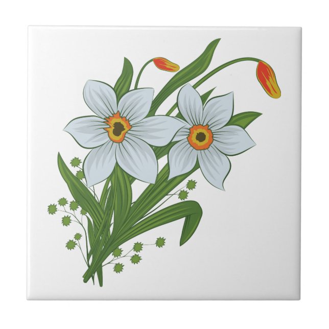 Tulipas e Flores de Narcisos (Frente)