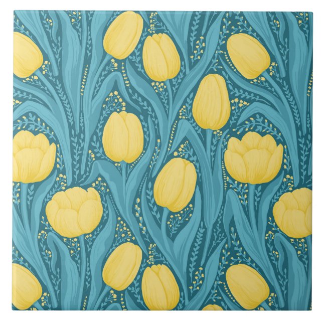 Tulipas em azul e amarelo (Frente)