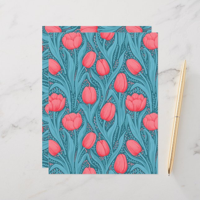 Tulipas em azul e vermelho (Frente/Verso In Situ)