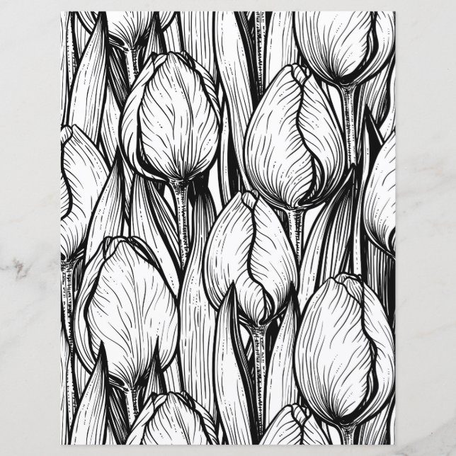 Tulipas em preto e branco (Frente)