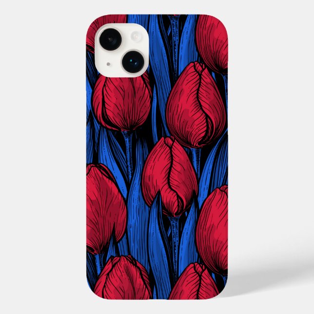 Tulipas em vermelho e azul (Verso)