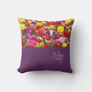Tulipas flores Almofadas Roxo Colorido Primavera