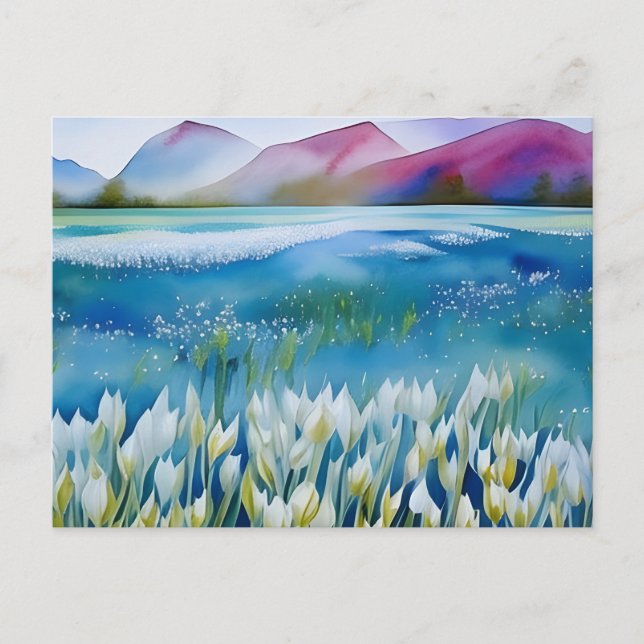 Tulipas, flores, cartão postal para a passagem (Frente)