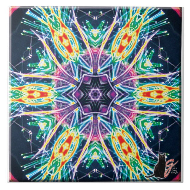 Tulipas Kaleidoscope Azulejo (Frente)