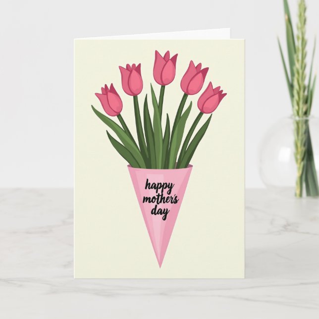 Tulipas Listradas Cartão de Mães (Frente)