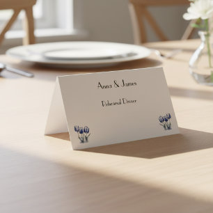 Tulipas na placa personalizável Azul Delft