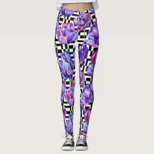 Tulipas Negras Aquarela Leggings