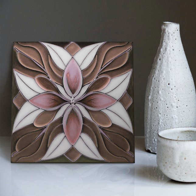 Tulipas no Azulejo de Chocolate Arte Nouveau Cerâm (Criador carregado)