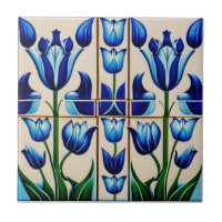 tulipas no mosaico Art Nouveau Azulejo cerâmico